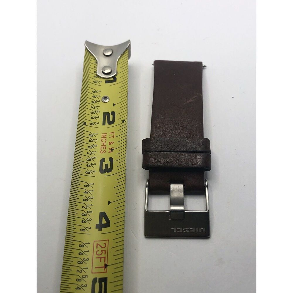Diesel Watch Parts Half Band 2 Piece Leather Brown 24mm PY196